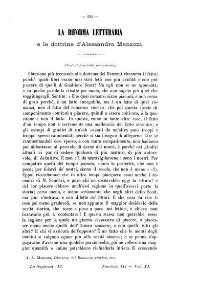 La sapienza rivista di filosofia e lettere