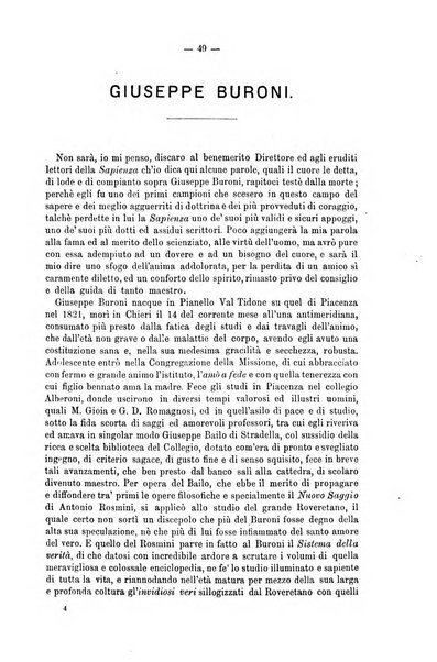 La sapienza rivista di filosofia e lettere