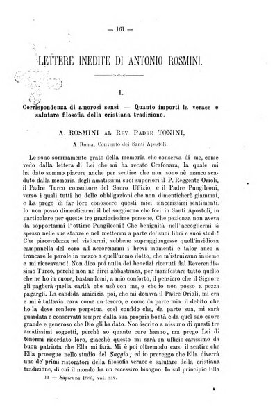 La sapienza rivista di filosofia e lettere