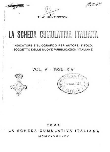 La scheda cumulativa italiana bollettino bibliografico