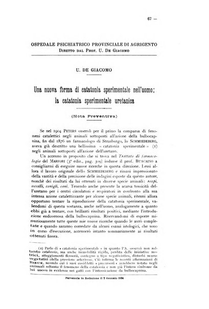 Schizofrenie bollettino trimestrale del primo Centro Provinciale di studio della demenza precoce