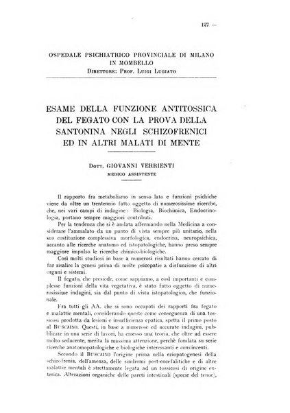 Schizofrenie bollettino trimestrale del primo Centro Provinciale di studio della demenza precoce