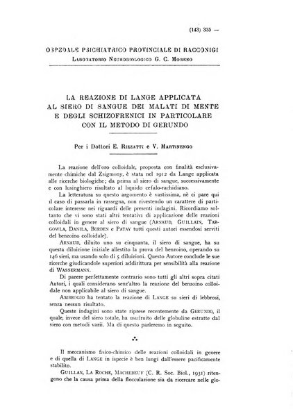 Schizofrenie bollettino trimestrale del primo Centro Provinciale di studio della demenza precoce