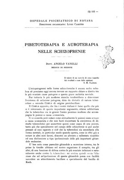 Schizofrenie bollettino trimestrale del primo Centro Provinciale di studio della demenza precoce