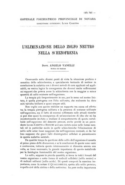 Schizofrenie bollettino trimestrale del primo Centro Provinciale di studio della demenza precoce