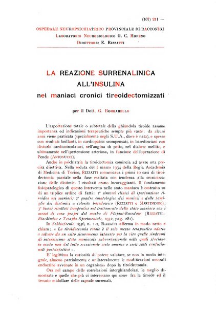 Schizofrenie bollettino trimestrale del primo Centro Provinciale di studio della demenza precoce