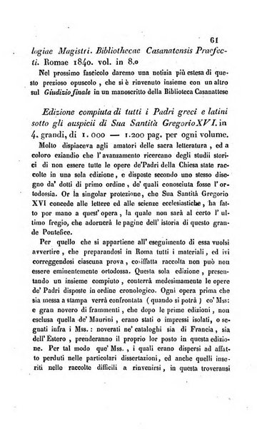 La scienza e la fede raccolta religiosa, scientifica, letteraria ed artistica, che mostra come il sapere umano rende testimonianza alla religione cattolica