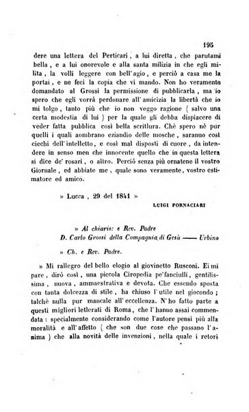 La scienza e la fede raccolta religiosa, scientifica, letteraria ed artistica, che mostra come il sapere umano rende testimonianza alla religione cattolica