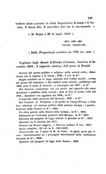 La scienza e la fede raccolta religiosa, scientifica, letteraria ed artistica, che mostra come il sapere umano rende testimonianza alla religione cattolica