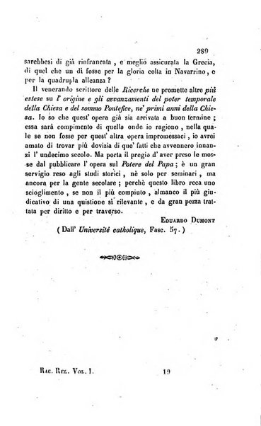 La scienza e la fede raccolta religiosa, scientifica, letteraria ed artistica, che mostra come il sapere umano rende testimonianza alla religione cattolica