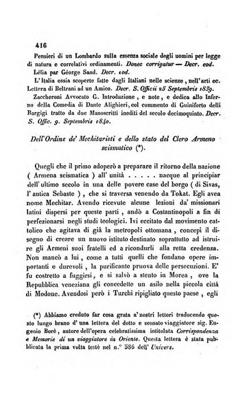 La scienza e la fede raccolta religiosa, scientifica, letteraria ed artistica, che mostra come il sapere umano rende testimonianza alla religione cattolica