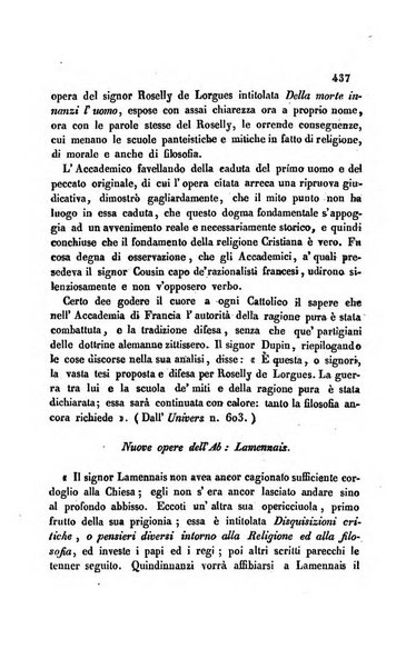 La scienza e la fede raccolta religiosa, scientifica, letteraria ed artistica, che mostra come il sapere umano rende testimonianza alla religione cattolica