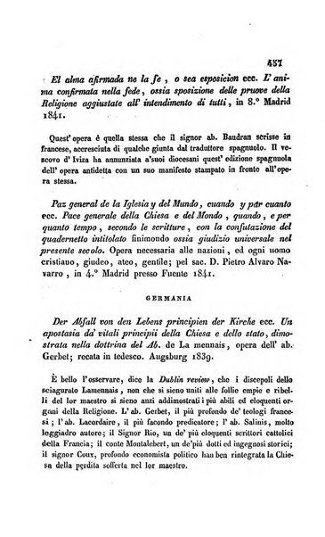 La scienza e la fede raccolta religiosa, scientifica, letteraria ed artistica, che mostra come il sapere umano rende testimonianza alla religione cattolica