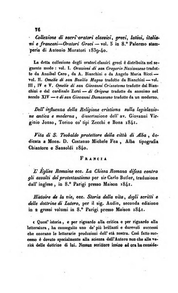 La scienza e la fede raccolta religiosa, scientifica, letteraria ed artistica, che mostra come il sapere umano rende testimonianza alla religione cattolica