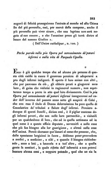 La scienza e la fede raccolta religiosa, scientifica, letteraria ed artistica, che mostra come il sapere umano rende testimonianza alla religione cattolica