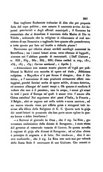 La scienza e la fede raccolta religiosa, scientifica, letteraria ed artistica, che mostra come il sapere umano rende testimonianza alla religione cattolica