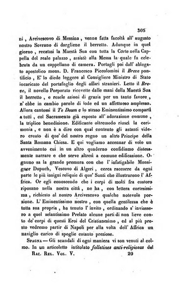 La scienza e la fede raccolta religiosa, scientifica, letteraria ed artistica, che mostra come il sapere umano rende testimonianza alla religione cattolica