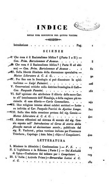 La scienza e la fede raccolta religiosa, scientifica, letteraria ed artistica, che mostra come il sapere umano rende testimonianza alla religione cattolica