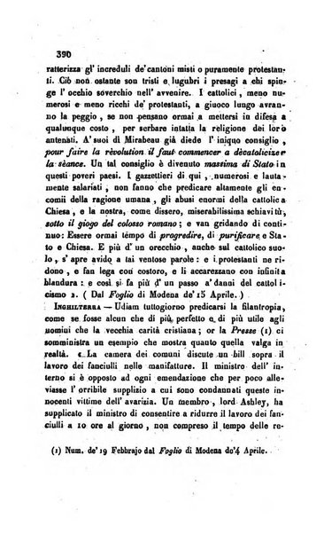 La scienza e la fede raccolta religiosa, scientifica, letteraria ed artistica, che mostra come il sapere umano rende testimonianza alla religione cattolica