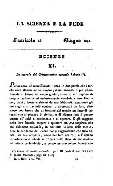 La scienza e la fede raccolta religiosa, scientifica, letteraria ed artistica, che mostra come il sapere umano rende testimonianza alla religione cattolica