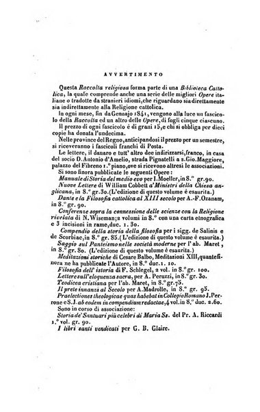 La scienza e la fede raccolta religiosa, scientifica, letteraria ed artistica, che mostra come il sapere umano rende testimonianza alla religione cattolica