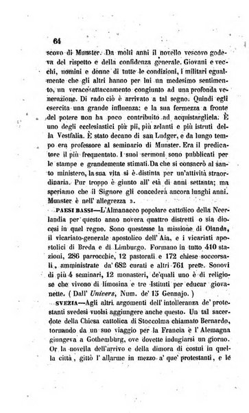 La scienza e la fede raccolta religiosa, scientifica, letteraria ed artistica, che mostra come il sapere umano rende testimonianza alla religione cattolica