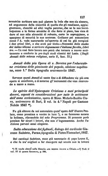 La scienza e la fede raccolta religiosa, scientifica, letteraria ed artistica, che mostra come il sapere umano rende testimonianza alla religione cattolica