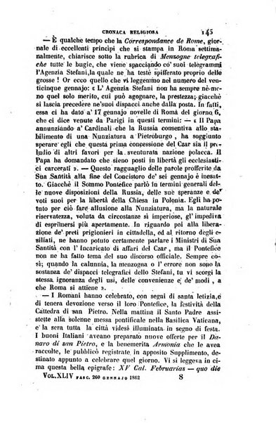 La scienza e la fede raccolta religiosa, scientifica, letteraria ed artistica, che mostra come il sapere umano rende testimonianza alla religione cattolica