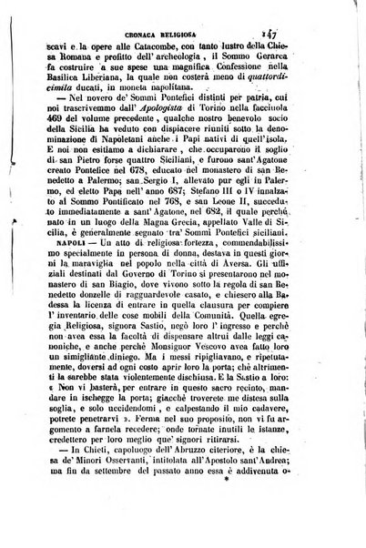 La scienza e la fede raccolta religiosa, scientifica, letteraria ed artistica, che mostra come il sapere umano rende testimonianza alla religione cattolica