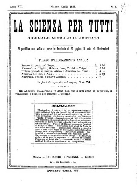 La scienza per tutti giornale popolare illustrato