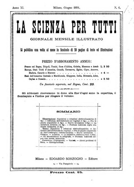 La scienza per tutti giornale popolare illustrato