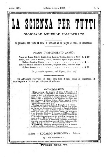 La scienza per tutti giornale popolare illustrato