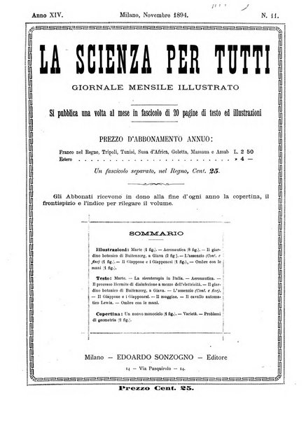 La scienza per tutti giornale popolare illustrato