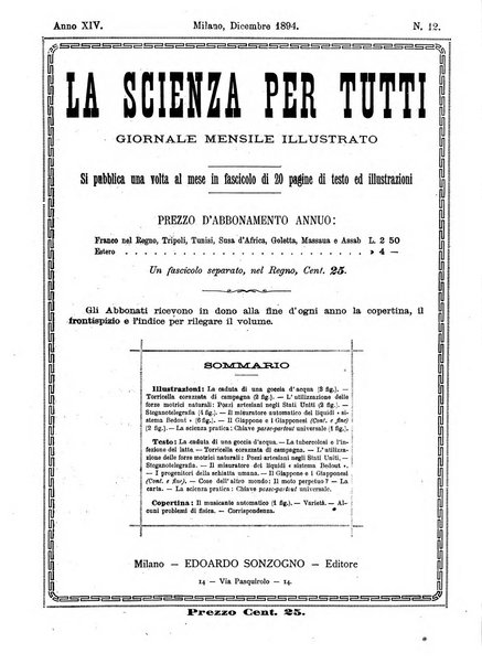 La scienza per tutti giornale popolare illustrato