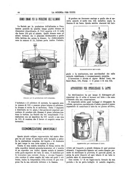 La scienza per tutti giornale popolare illustrato