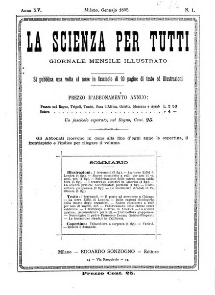 La scienza per tutti giornale popolare illustrato