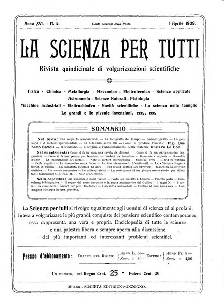 La scienza per tutti giornale popolare illustrato