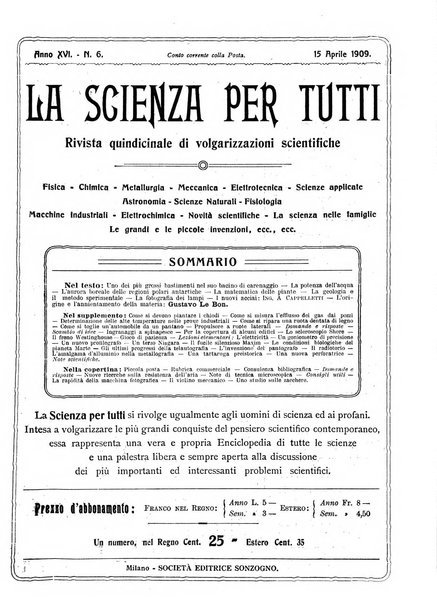 La scienza per tutti giornale popolare illustrato