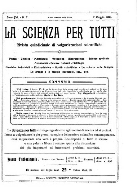 La scienza per tutti giornale popolare illustrato