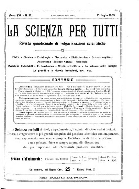 La scienza per tutti giornale popolare illustrato