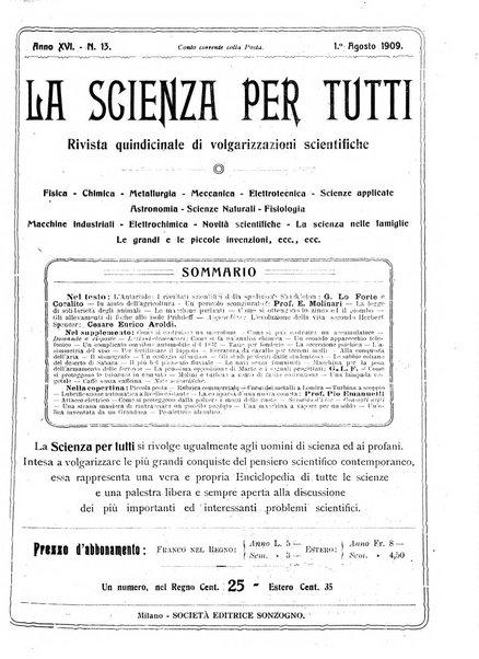 La scienza per tutti giornale popolare illustrato