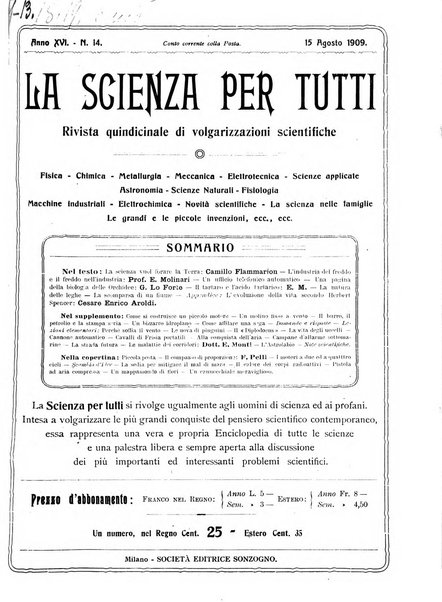 La scienza per tutti giornale popolare illustrato