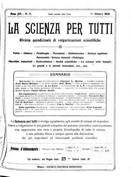 La scienza per tutti giornale popolare illustrato