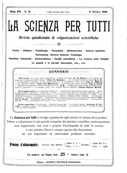 La scienza per tutti giornale popolare illustrato