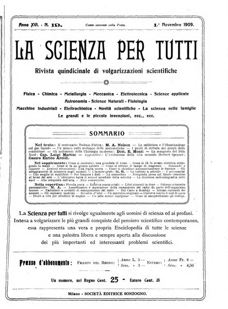 La scienza per tutti giornale popolare illustrato