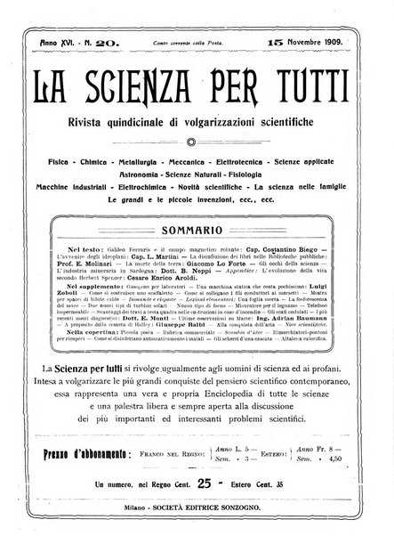 La scienza per tutti giornale popolare illustrato