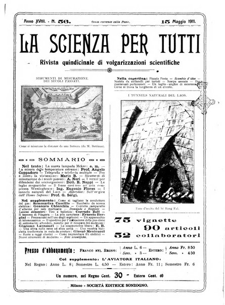 La scienza per tutti giornale popolare illustrato