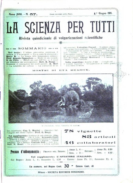 La scienza per tutti giornale popolare illustrato