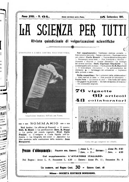 La scienza per tutti giornale popolare illustrato