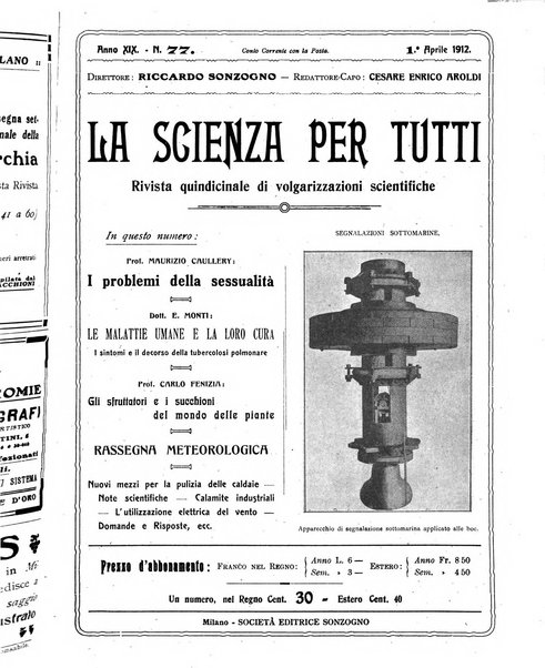 La scienza per tutti giornale popolare illustrato